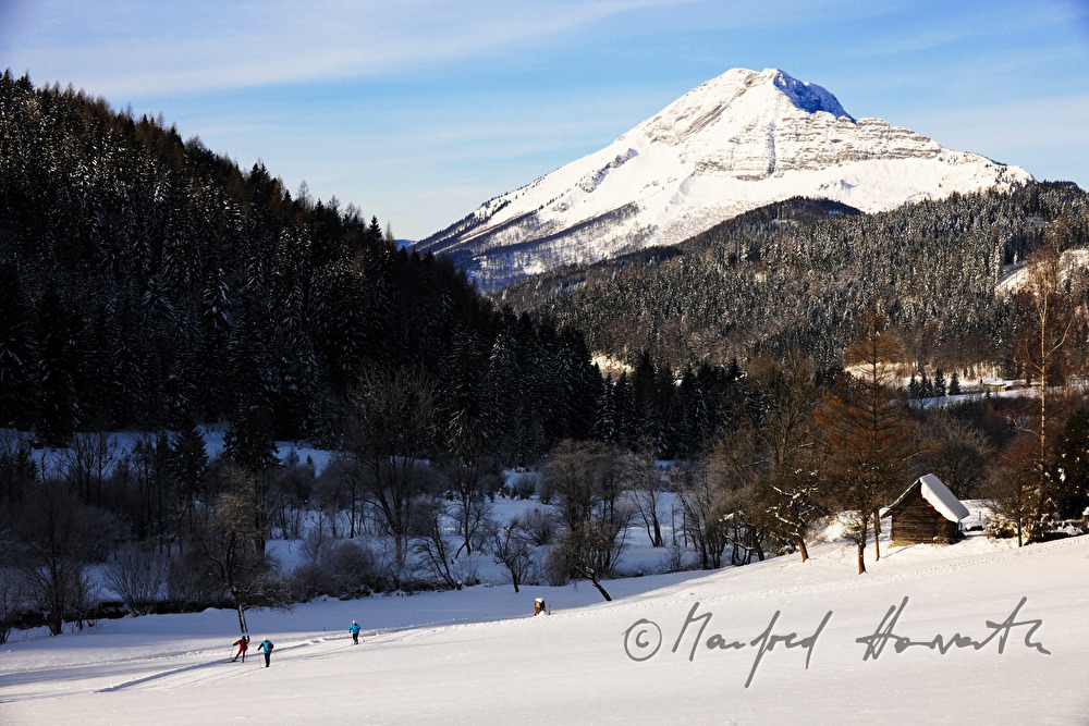 Langlauf-Loipe von Annaberg mit Blick zum Ötscher