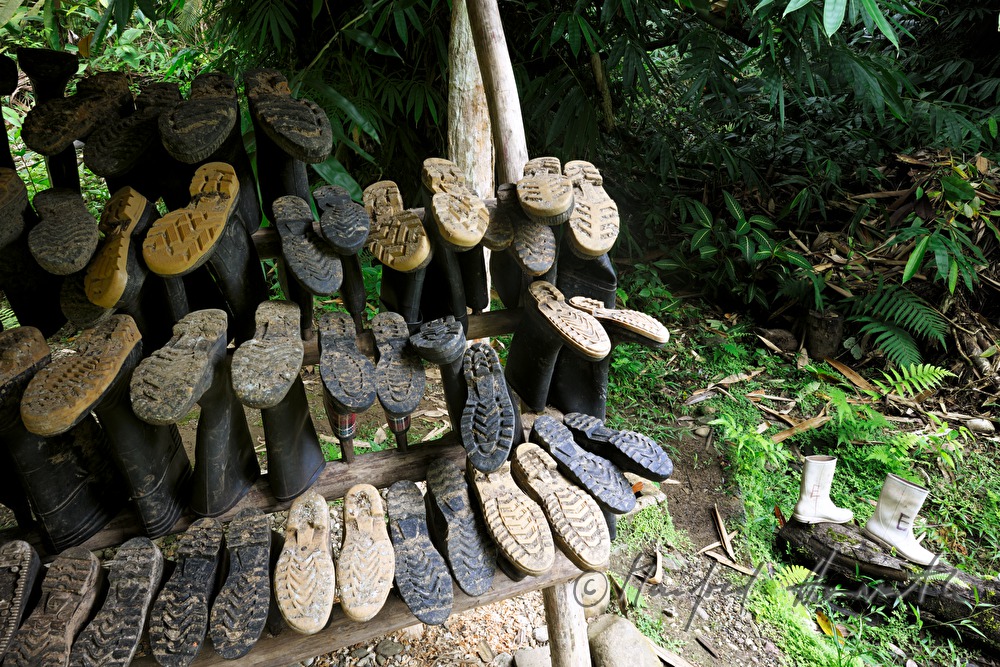 Gummistiefel-Selbstbedienung am Eingang zum Nationalpark
