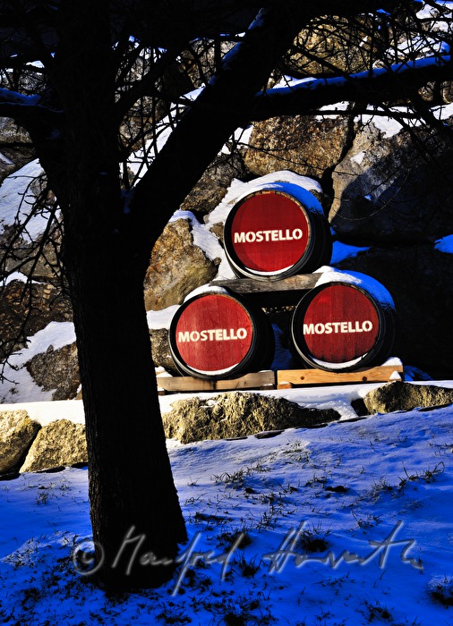 Mostello-Fässer vor der Mostelleria