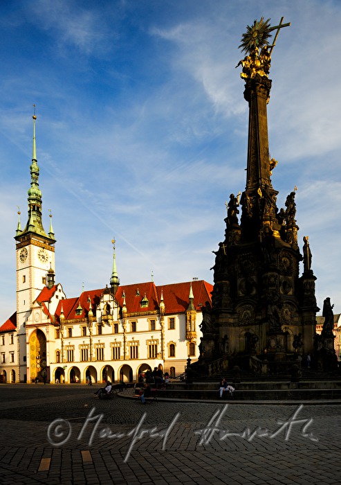 Pestsäule der heiligen Dreifaltigkeit und Rathaus