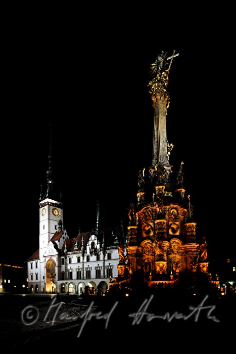 Pestsäule der heiligen Dreifaltigkeit und Rathaus