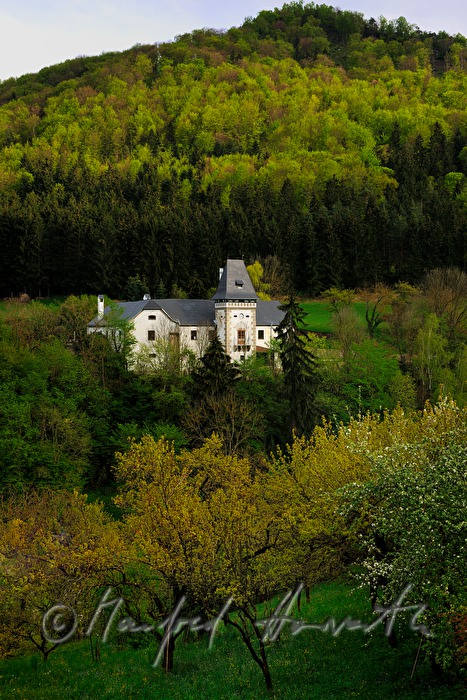 talseitige Ansicht mit Turm
