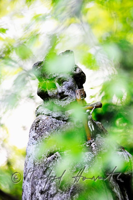 Stein-Statue des Heiligen Nepomuk im Garten bei der Brücke