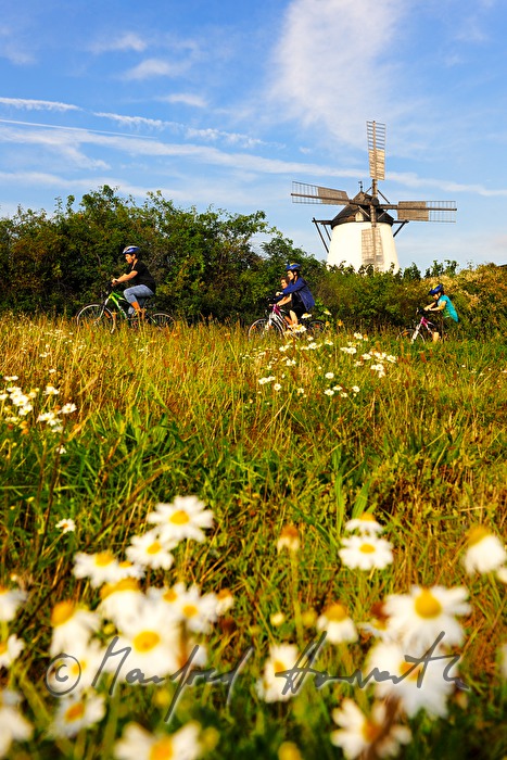 Radfahrer bei der Windmühle