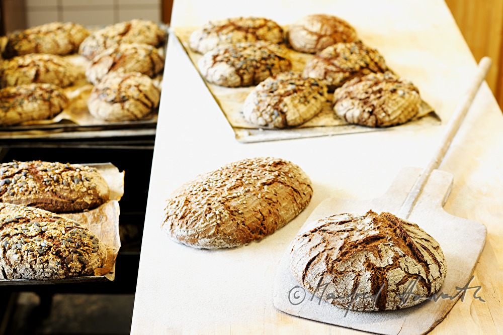 Backen von Natursauerteig-Brot in der Naturbäckerei