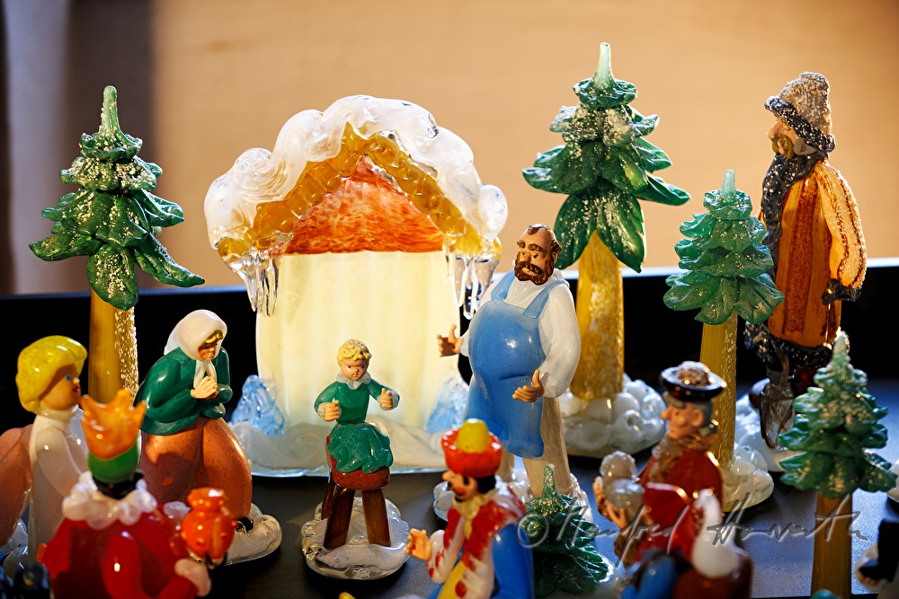 tschechische Weihnachtskrippe aus Glas