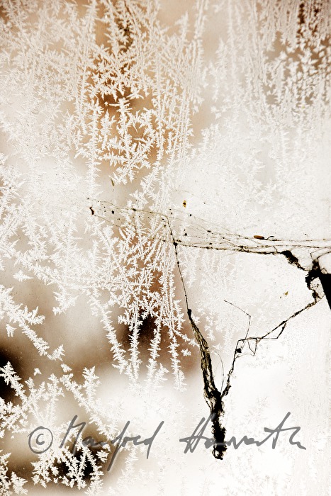 Eisblumen am Fenster des Mariazellerbahn-Kraftwerkes