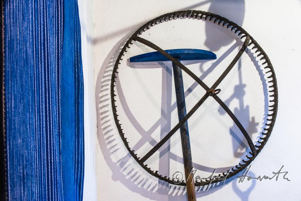 Ausstellung: Zahnrad und Rührer für Indigo-Blaudruck