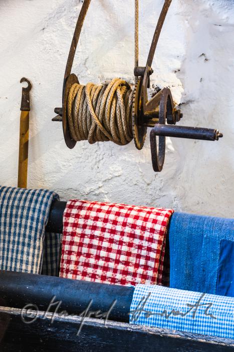 Seilwinde für Indigo-Blaudruck und Stoff-Muster