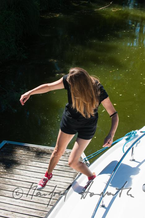 Anlegemanöver mit dem Hausboot 