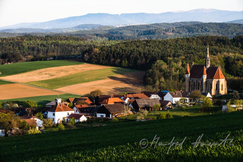 Blick über Mariasdorf in die Bucklige Welt