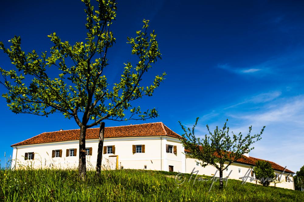 Schloss Tabor auf dem Hügel zum Dreiländereck (B/Slo/Stmk)
