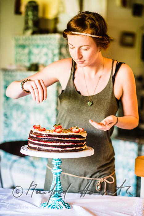 Erdbeer-Schokoladen-Torte mit selbst gezogenen Erdbeeren