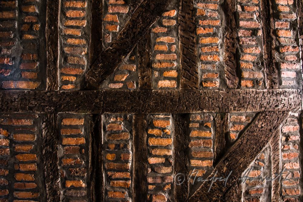 Detail eines Fachwerks-Hauses aus dem 15. Jhdt.